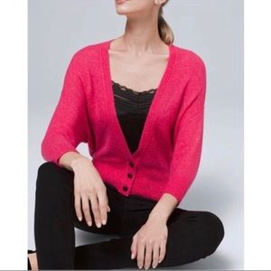 🌺 WHBM Deep V-Neck Button Cardigan